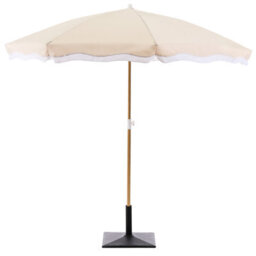 Wyld And Coco Garden Market Parasol Beige 2.32M - Steel Pole Outdoor Shade - thumbnail 6