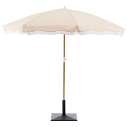 Wyld And Coco Garden Market Parasol Beige 2.32M - Steel Pole Outdoor Shade - thumbnail 5