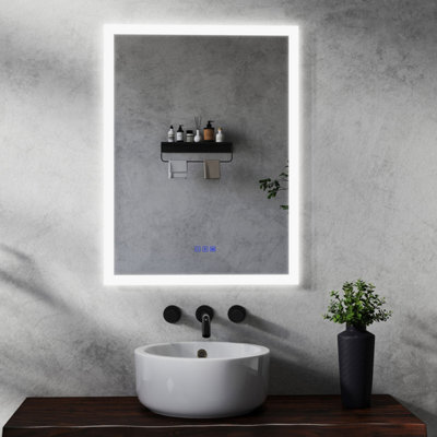 Maerts-E Bathroom Led Mirror With Bluetooth Speaker 500 X 700 mm 3 Colour Dimmable Lighting Meomory Anti-Fog Touch/wall Switch Control - image 1