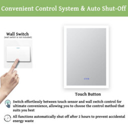Maerts-E Bathroom Led Mirror With Bluetooth Speaker 500 X 700 mm 3 Colour Dimmable Lighting Meomory Anti-Fog Touch/wall Switch Control - thumbnail 6