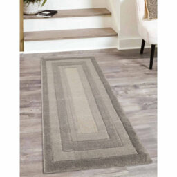 Melrose Portia Border Grey Indoor Medium Area Runner Rug 12mm Pile Height 060/200Cm - thumbnail 1