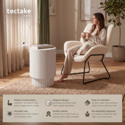 Tectake Side Table Amira Round , For Indoor And Outdoor Use, 38 X 51 Cm - Cream - thumbnail 2