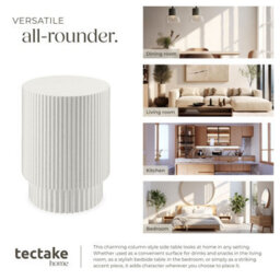 Tectake Side Table Amira Round , For Indoor And Outdoor Use, 38 X 51 Cm - Cream - thumbnail 7