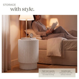 Tectake Side Table Amira Round , For Indoor And Outdoor Use, 38 X 51 Cm - Cream - thumbnail 4