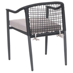 Beliani Set Of 4 Garden Chairs With Cushions Ozzero Metal Black - thumbnail 7