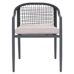 Beliani Set Of 4 Garden Chairs With Cushions Ozzero Metal Black - thumbnail 6