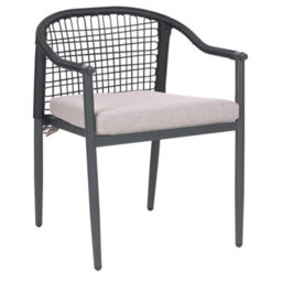 Beliani Set Of 4 Garden Chairs With Cushions Ozzero Metal Black - thumbnail 5