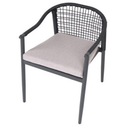 Beliani Set Of 4 Garden Chairs With Cushions Ozzero Metal Black - thumbnail 8