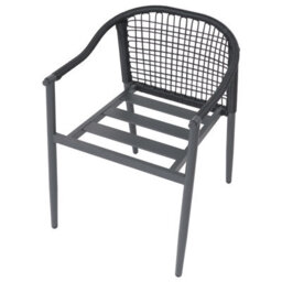 Beliani Set Of 4 Garden Chairs With Cushions Ozzero Metal Black - thumbnail 9