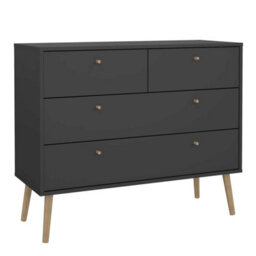 Wyld Haus Quietbloom Dark Grey 4-Drawer Wooden Chest - thumbnail 2