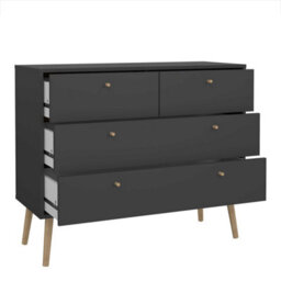 Wyld Haus Quietbloom Dark Grey 4-Drawer Wooden Chest - thumbnail 6