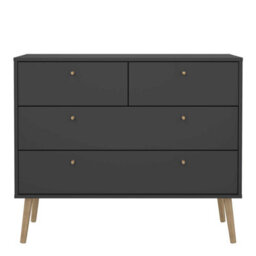 Wyld Haus Quietbloom Dark Grey 4-Drawer Wooden Chest - thumbnail 3