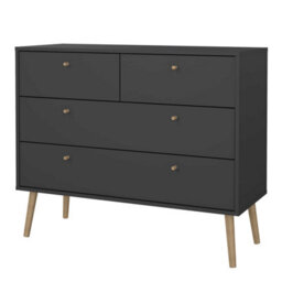Wyld Haus Quietbloom Dark Grey 4-Drawer Wooden Chest - thumbnail 4