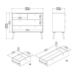 Wyld Haus Quietbloom Dark Grey 4-Drawer Wooden Chest - thumbnail 9