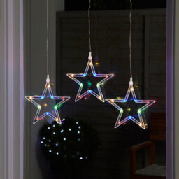 30 Multicolour Star Led Window Light With Timer Function Clear Cable - thumbnail 1
