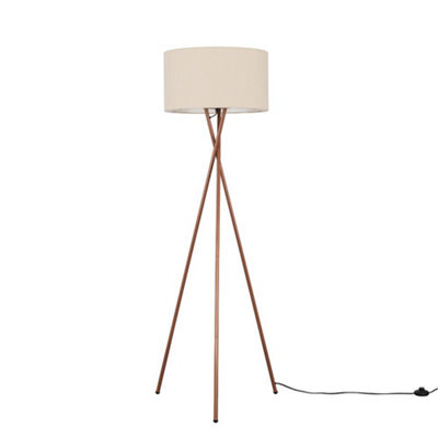 Valuelights Camden Copper Tripod Floor Lamp With Cream Shade - image 1