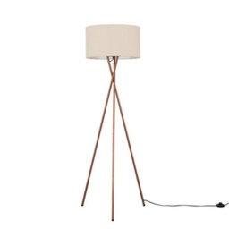 Valuelights Camden Copper Tripod Floor Lamp With Cream Shade - thumbnail 3