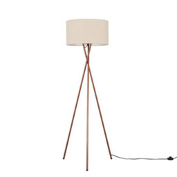 Valuelights Camden Copper Tripod Floor Lamp With Cream Shade