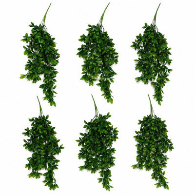 Pack Of 6 X 70Cm Artificial Trailing Laurel Leaf Hanging Plant Realistic Green Plastic Foliage - image 1