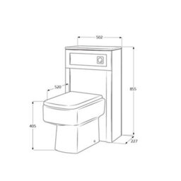 Homestylestore Light Grey 400mm Bathroom Vanity And Wc Unit With Square Back To Wall Toilet Pan And Black Finger Pull Handle - thumbnail 3