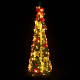 Berkfield Sturdy Artificial Christmas Tree Pop-Up 200 Leds Green 210 Cm