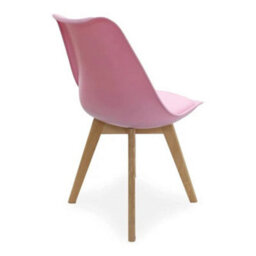 Life Interiors Lorenzo Padded Dining Chairs, Tulip Chair For Lounge Office Dining Room Kitchen, Set Of 4, Pink - thumbnail 4