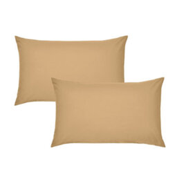 Catherine Lansfield Pillowcases Easy Iron Percale Standard 50X75Cm Pack Of 2 Pillow Cases With Envelope Closure Caramel - thumbnail 3