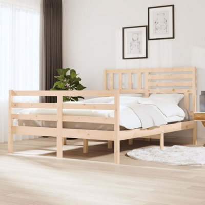 Berkfield Bed Frame Solid Wood 140X190 Cm - image 1