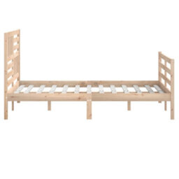 Berkfield Bed Frame Solid Wood 140X190 Cm - thumbnail 5