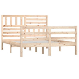 Berkfield Bed Frame Solid Wood 140X190 Cm - thumbnail 3