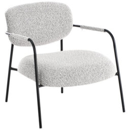 Beliani Armchair Ausvika Fabric Black/ White - thumbnail 4