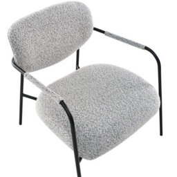 Beliani Armchair Ausvika Fabric Black/ White - thumbnail 7