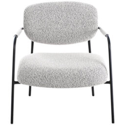 Beliani Armchair Ausvika Fabric Black/ White - thumbnail 5
