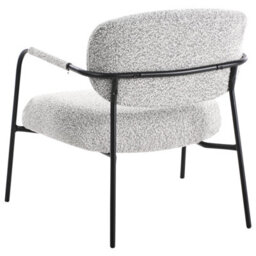 Beliani Armchair Ausvika Fabric Black/ White - thumbnail 6