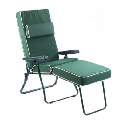Alfresia Garden Sun Lounger - Green Frame With Green Luxury Cushion - image 1