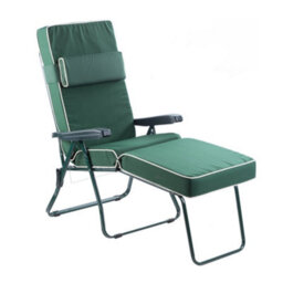 Alfresia Garden Sun Lounger - Green Frame With Green Luxury Cushion - thumbnail 1