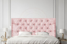 "COOL BED Pink Crushed Velvet 5Ft - King Size 20"" Chesterfield Headboard" - thumbnail 1
