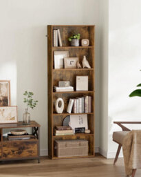 Storage Shelf, Bookcase With 6 Shelves, For Living Room, Study, Office, Bedroom, Industrial, Rustic Brown