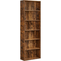 Songmics Storage Shelf, Bookcase With 6 Shelves, For Living Room, Study, Office, Bedroom, Industrial, Rustic Brown - thumbnail 6