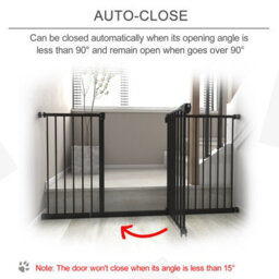 Pawhut Adjustable Safety Gate W/ 3 Extensions, 4 Adjustable Screws, Black - thumbnail 5