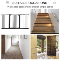 Pawhut Adjustable Safety Gate W/ 3 Extensions, 4 Adjustable Screws, Black - thumbnail 6