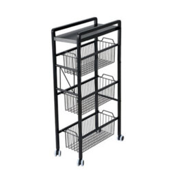 Darphe 4-Tier Kitchen Storage Trolley With Pull-Out Baskets - thumbnail 3