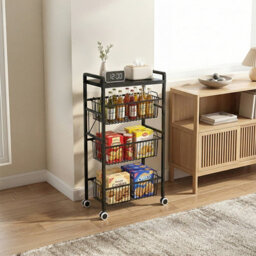 Darphe 4-Tier Kitchen Storage Trolley With Pull-Out Baskets - thumbnail 1