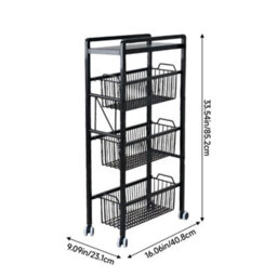 Darphe 4-Tier Kitchen Storage Trolley With Pull-Out Baskets - thumbnail 5