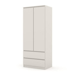 Arte Maja 80Cm Hinged Door Wardrobe - Cashmere, Compact Wardrobe With Shelves, Drawers And Rail - thumbnail 2