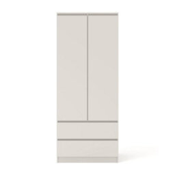 Arte Maja 80Cm Hinged Door Wardrobe - Cashmere, Compact Wardrobe With Shelves, Drawers And Rail - thumbnail 4