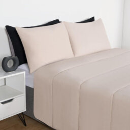 OHS Coverless 10.5 Tog Duvet & Pillowcase, Black/stone - King - thumbnail 3