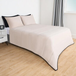 OHS Coverless 10.5 Tog Duvet & Pillowcase, Black/stone - King - thumbnail 2