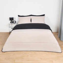OHS Coverless 10.5 Tog Duvet & Pillowcase, Black/stone - King