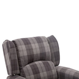 More4Homes Eaton Wing Back Fireside Check Fabric Recliner Armchair Sofa Chair Reclining Cinema (Charcoal) - thumbnail 5